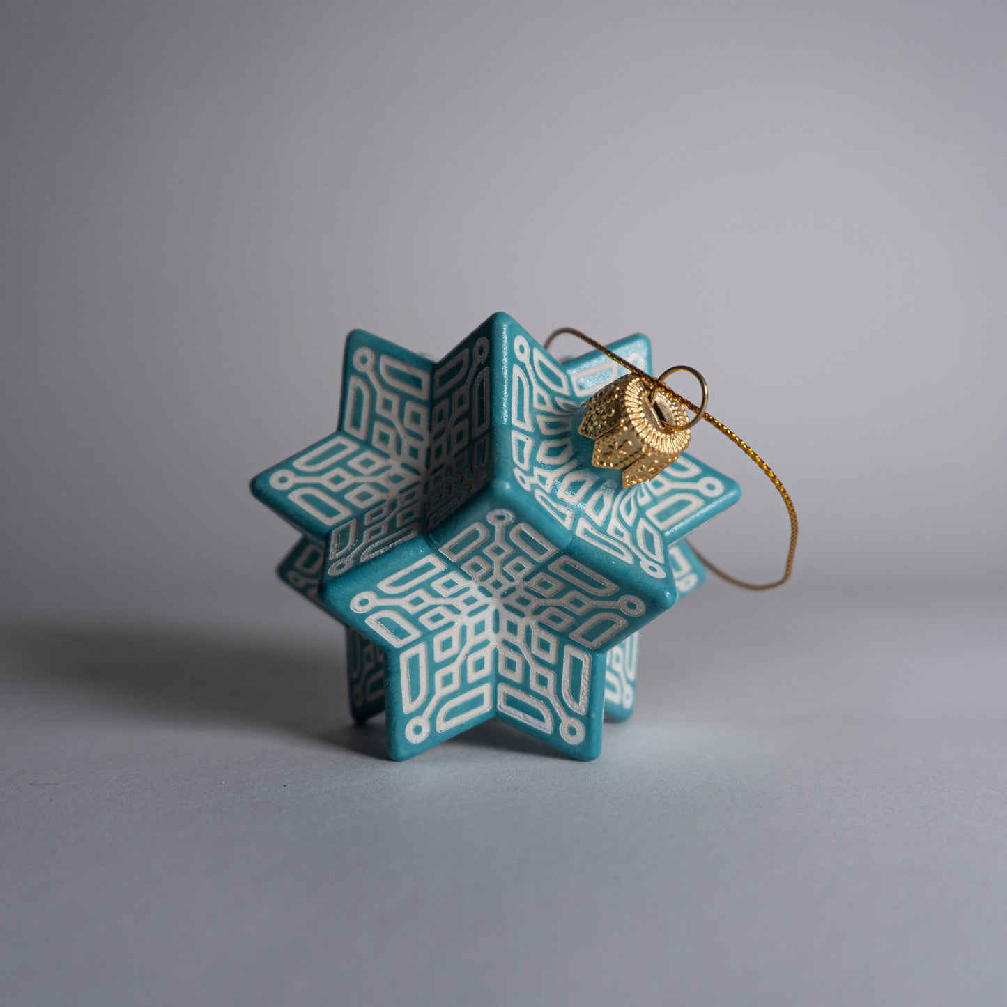 Turquoise Snowflake Ornament 2