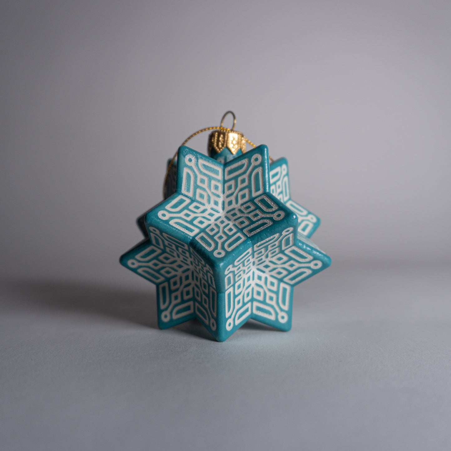 Turquoise Snowflake Ornament 2