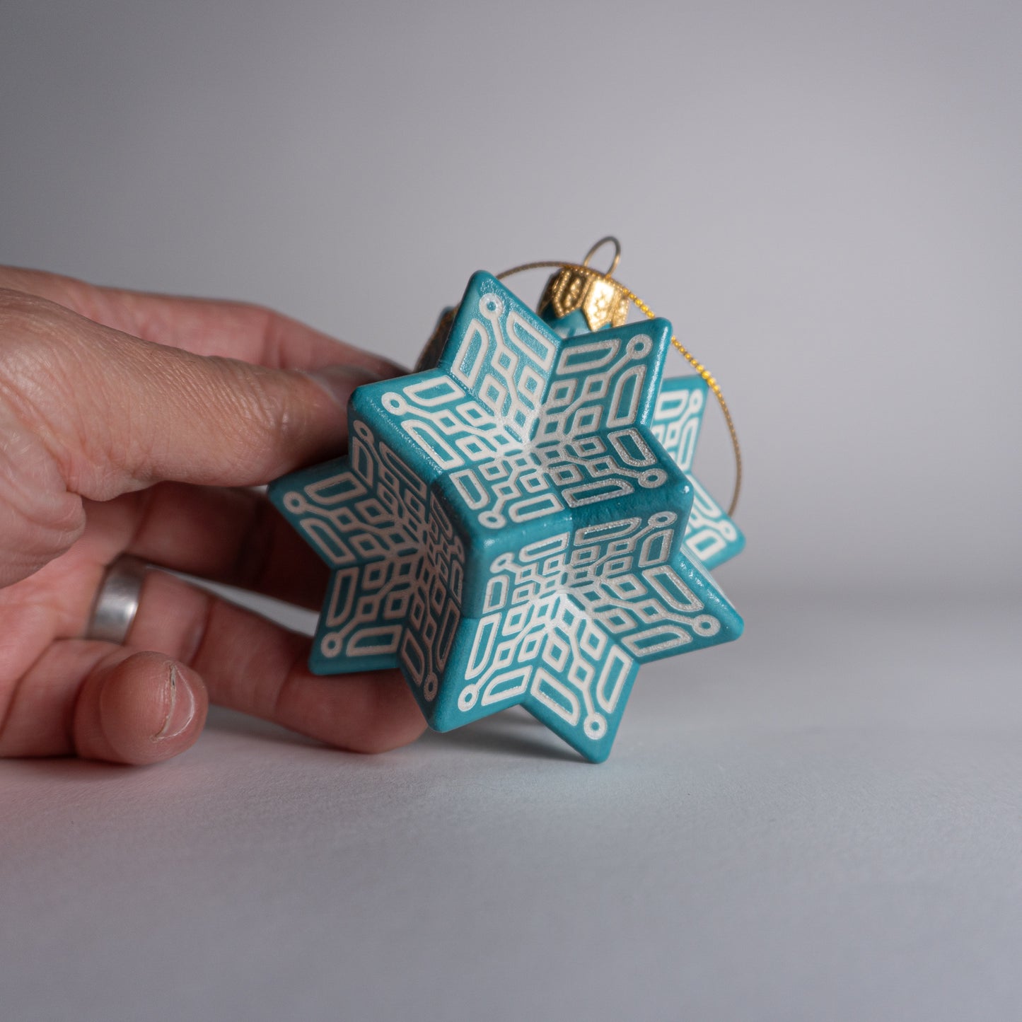 Turquoise Snowflake Ornament 2