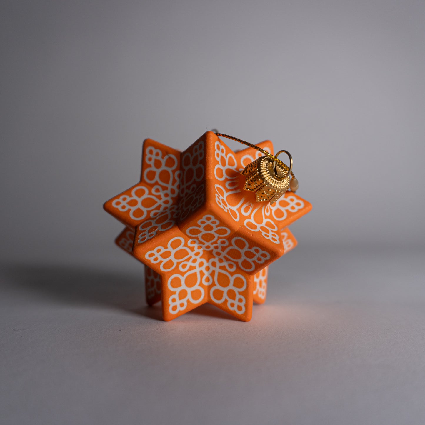 Orange Snowflake Ornament