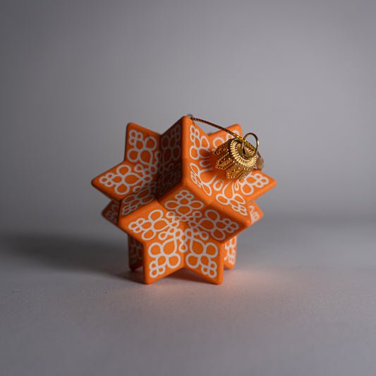 Orange Snowflake Ornament
