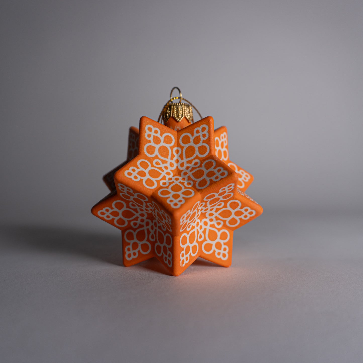 Orange Snowflake Ornament