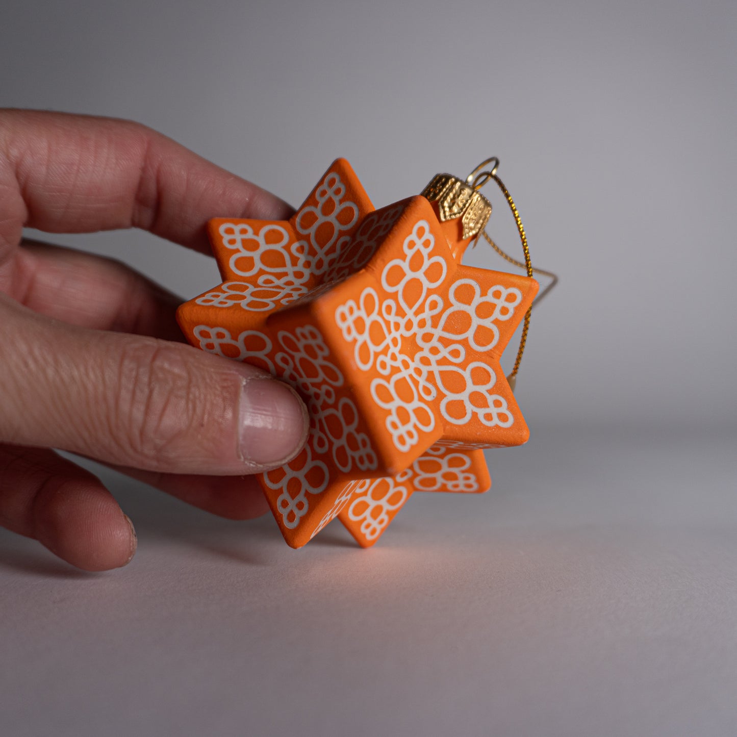 Orange Snowflake Ornament