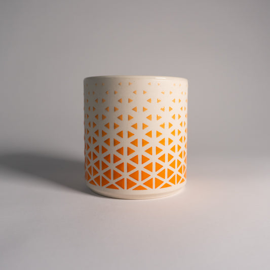 Orange Fade Triangles Tumbler