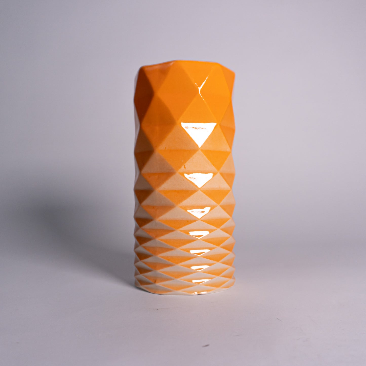 Orange Accordion Cup Vase