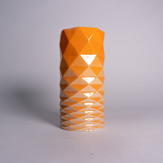 Orange Accordion Cup Vase