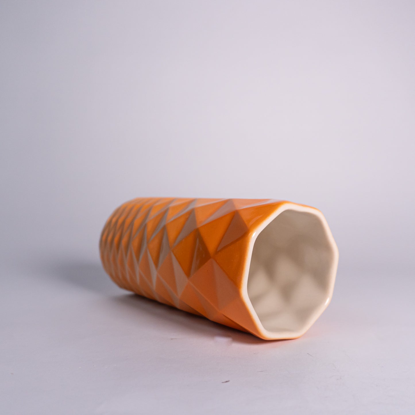 Orange Accordion Cup Vase