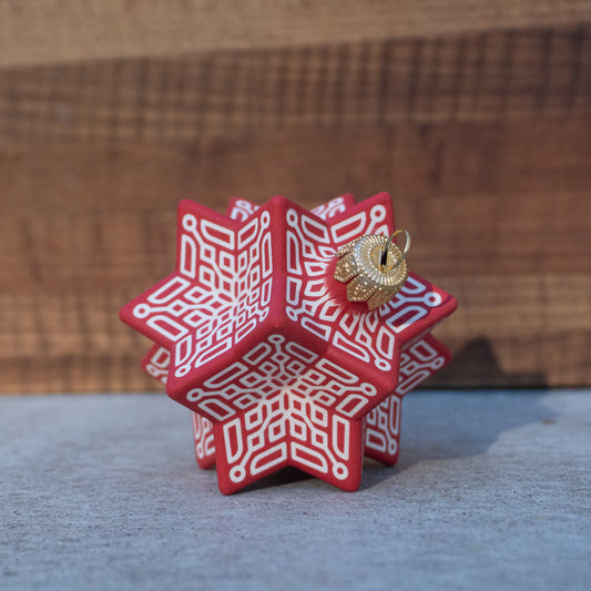 Red Snowflake Ornament 2